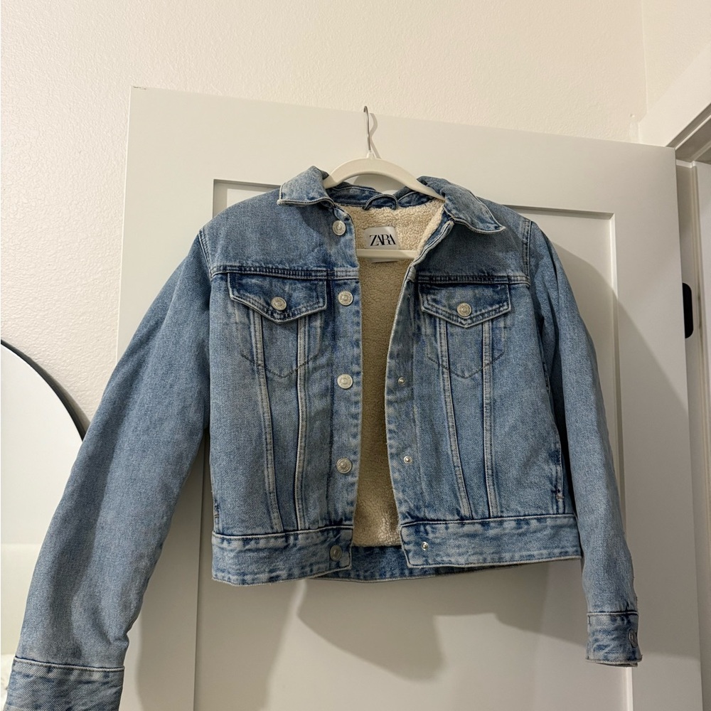 Zara Cream Sherpa Lined Jacket